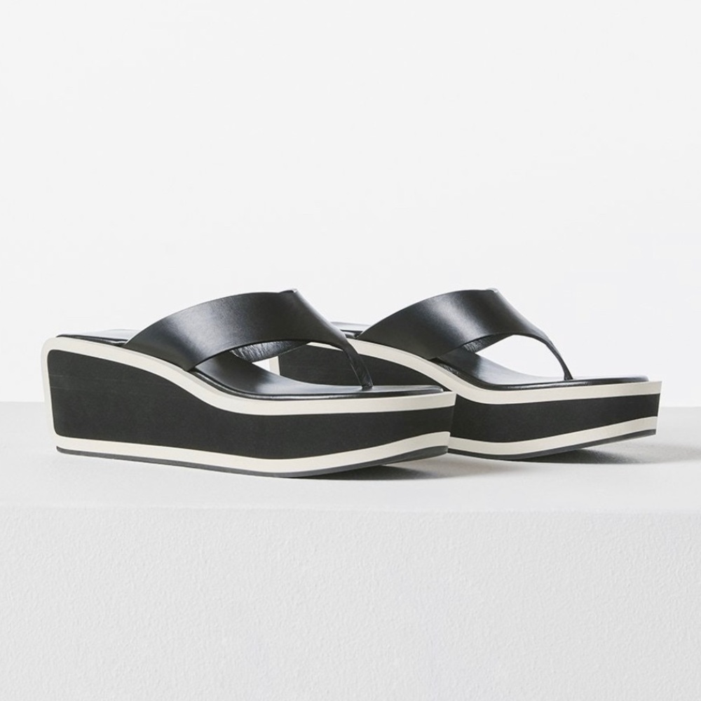 Frame Platform Saldals Black and White Size 38.5